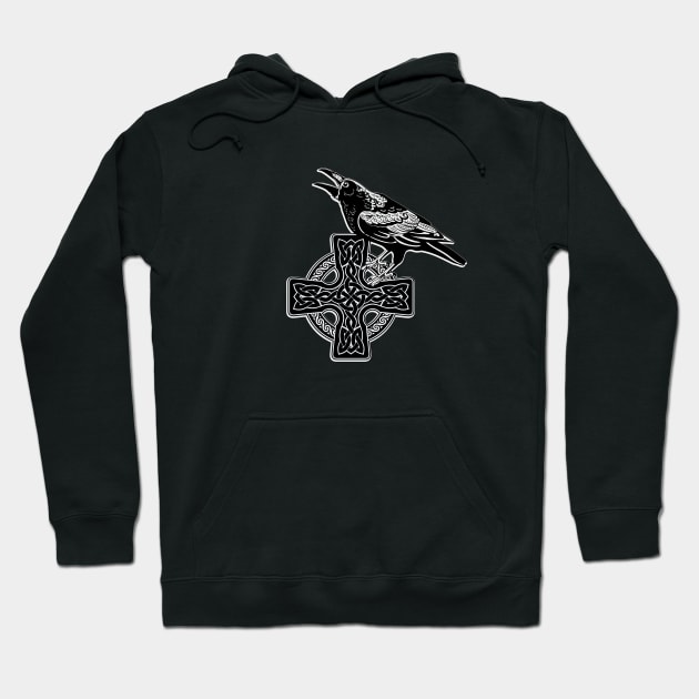 Odins Raven Viking Knot Cross Hoodie by Foxxy Merch